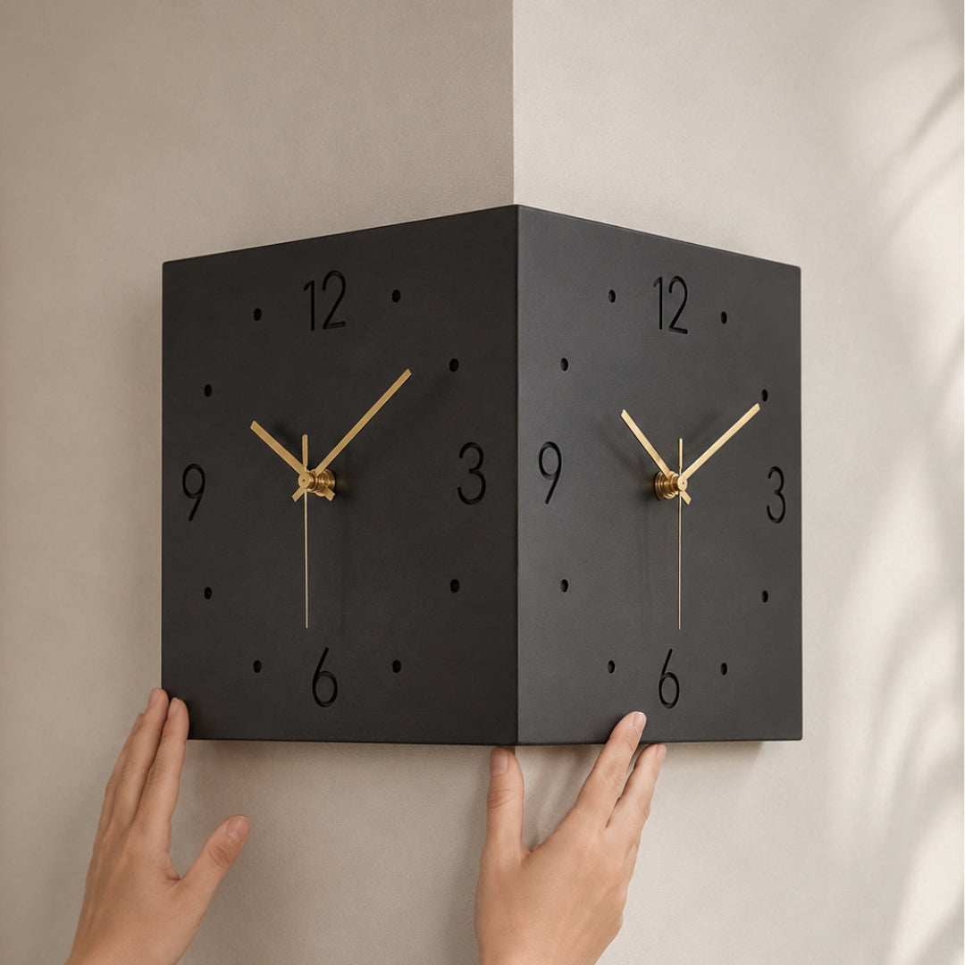 Geometric Corner Wall Clock