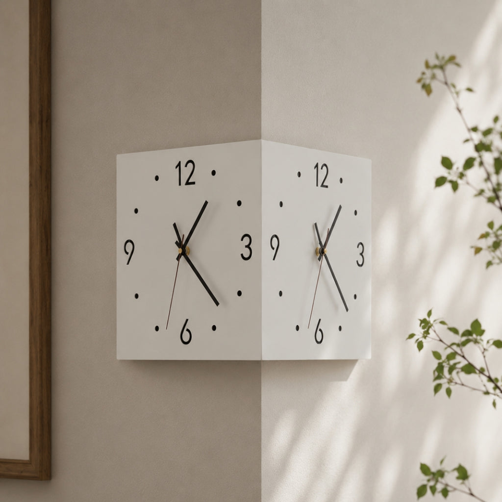 Geometric Corner Wall Clock