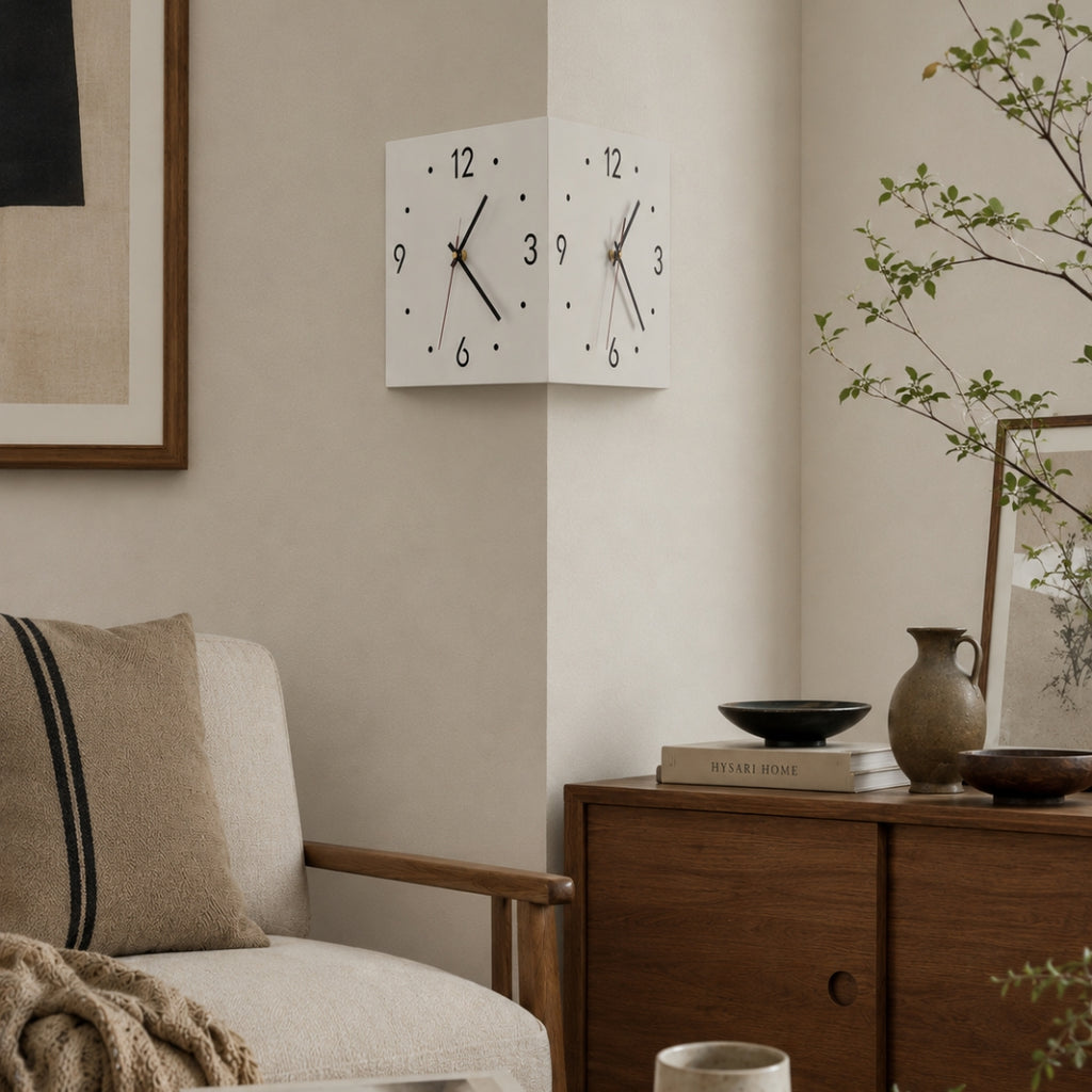 Geometric Corner Wall Clock